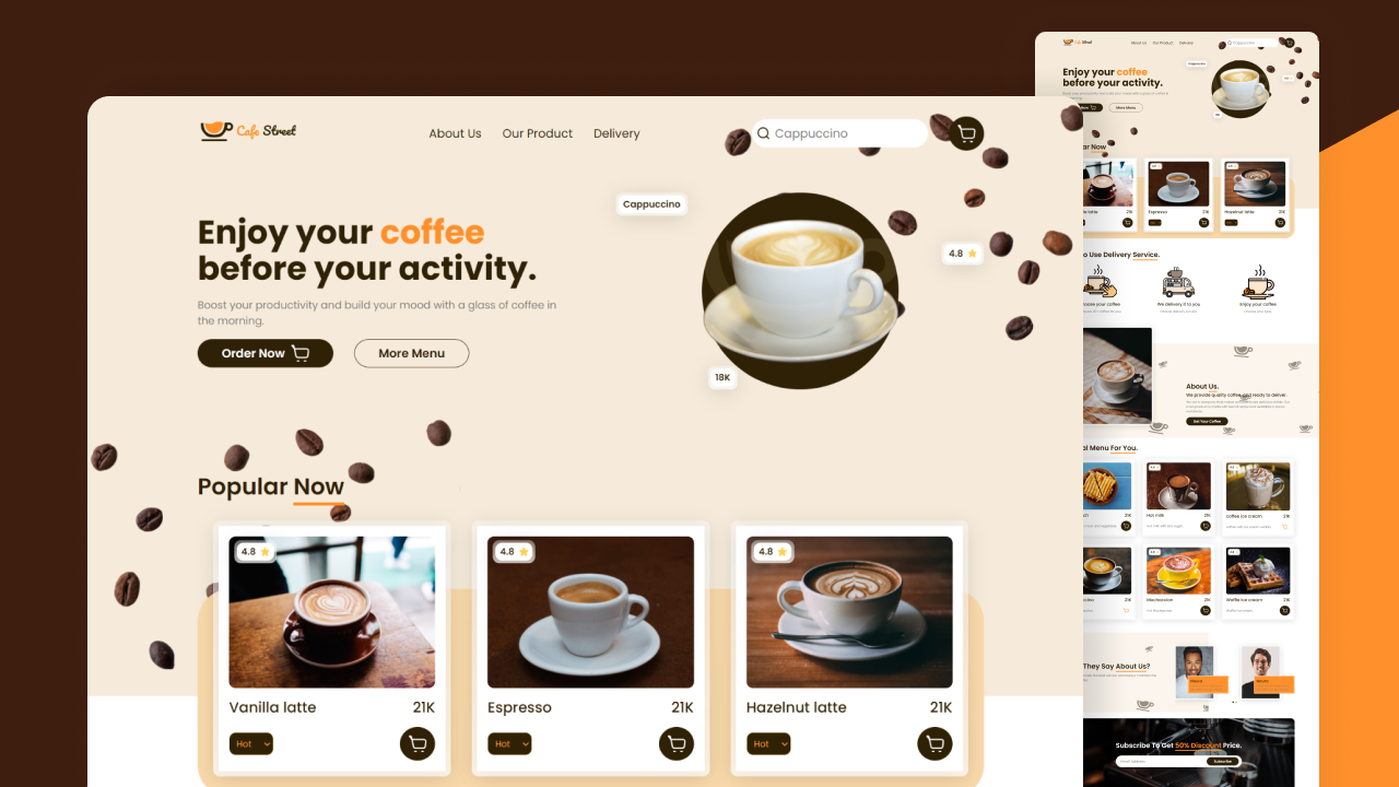 Coffee Cafe Landing Page Template Using HTML CSS